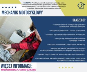 plakat reklamujący zawód mechanik motocyklowy