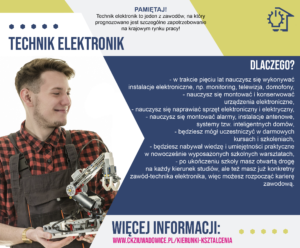 plakat reklamujący zawód technik elektronikechn