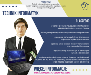 plakat reklamujący zawód technik informatyk